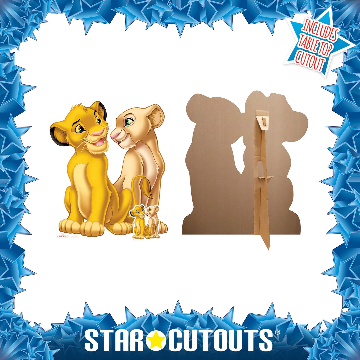 Simba and Nala Star Mini Cardboard Cutout With Mini  Height 81cm