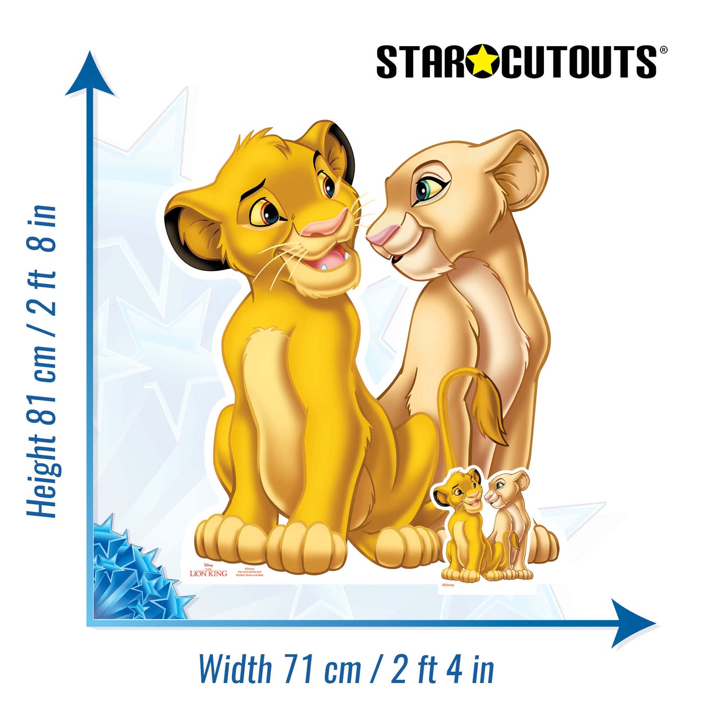 Simba and Nala Star Mini Cardboard Cutout With Mini  Height 81cm