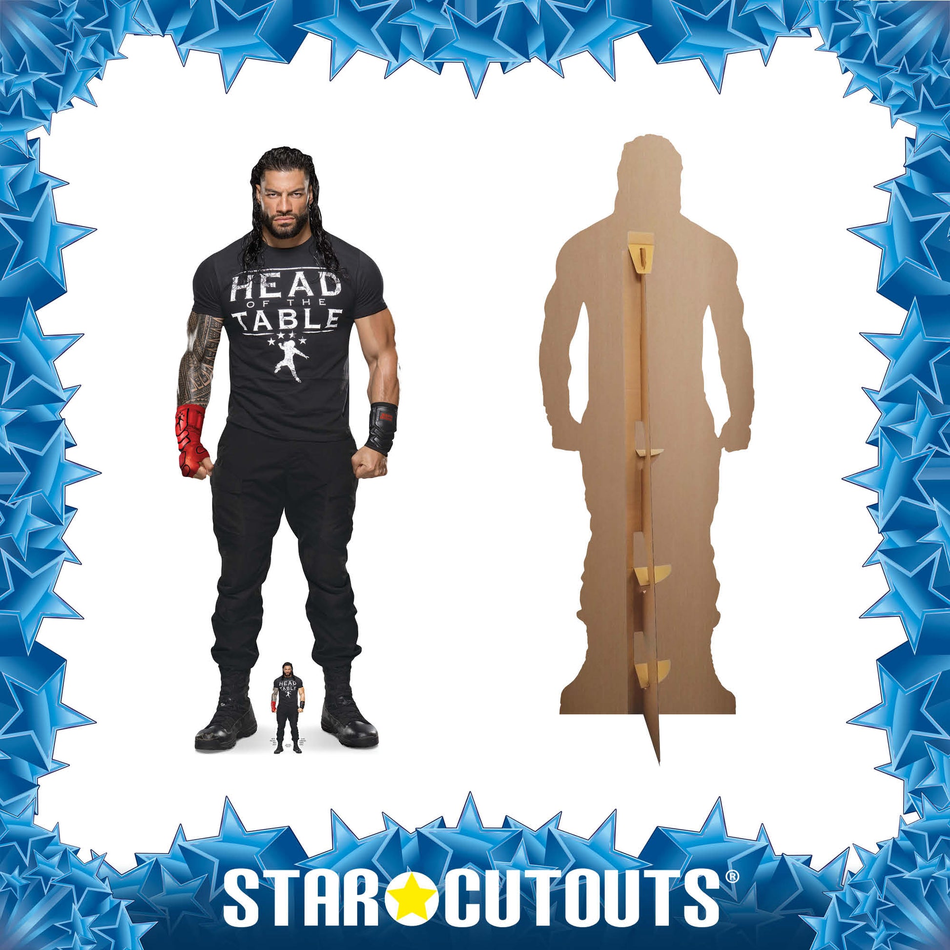 SC4326 Roman Reigns Head Table WWE Cardboard Cut Out Height 192cm - mycardboardcutout