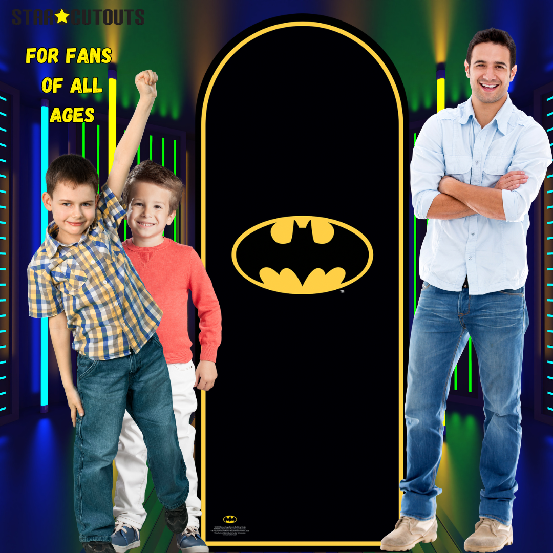 SC4349 Batman Logo Backdrop Single Cardboard Cut Out Height 194cm - mycardboardcutout