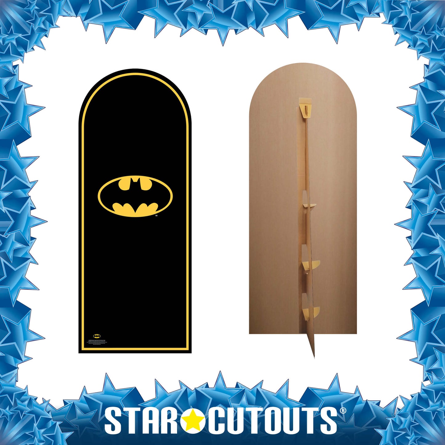 SC4349 Batman Logo Backdrop Single Cardboard Cut Out Height 194cm - mycardboardcutout