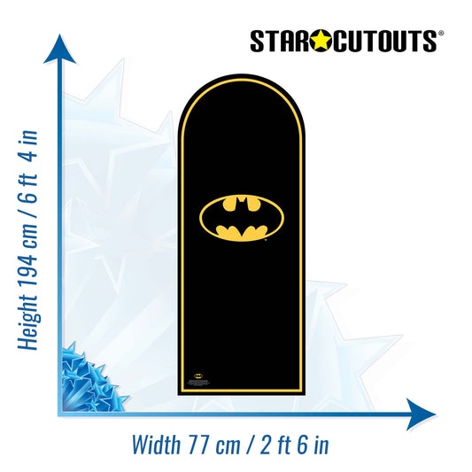SC4349 Batman Logo Backdrop Single Cardboard Cut Out Height 194cm - mycardboardcutout