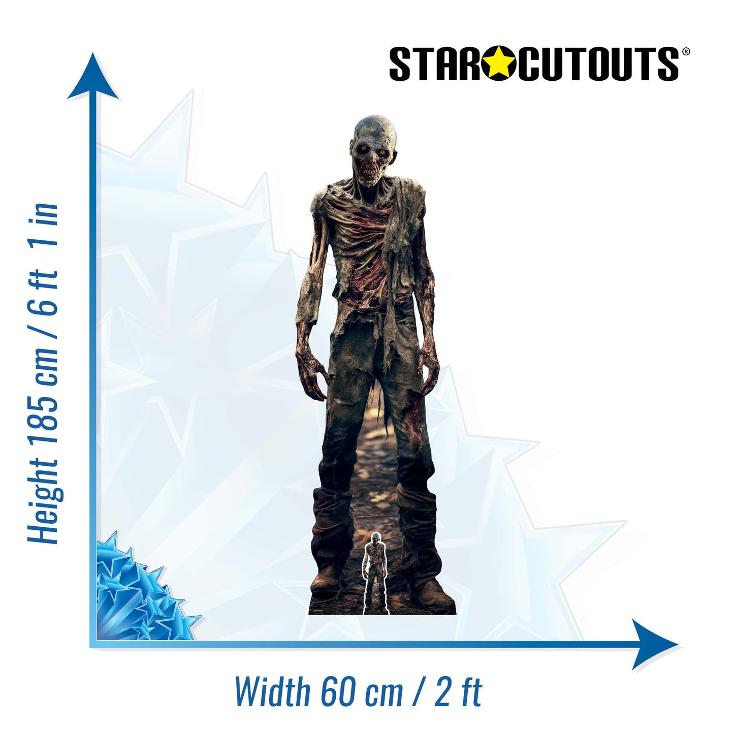 SC4352 Zombie Skeleton Cardboard Cut Out Height 185cm