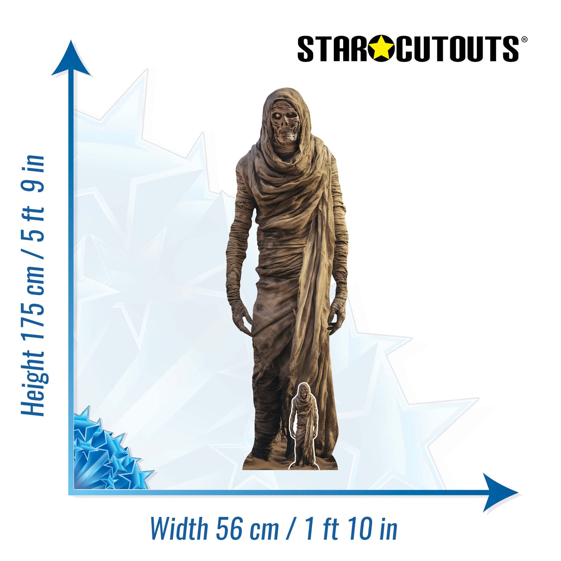 SC4353 Mummy Skeleton Cardboard Cut Out Height 175cm - mycardboardcutout