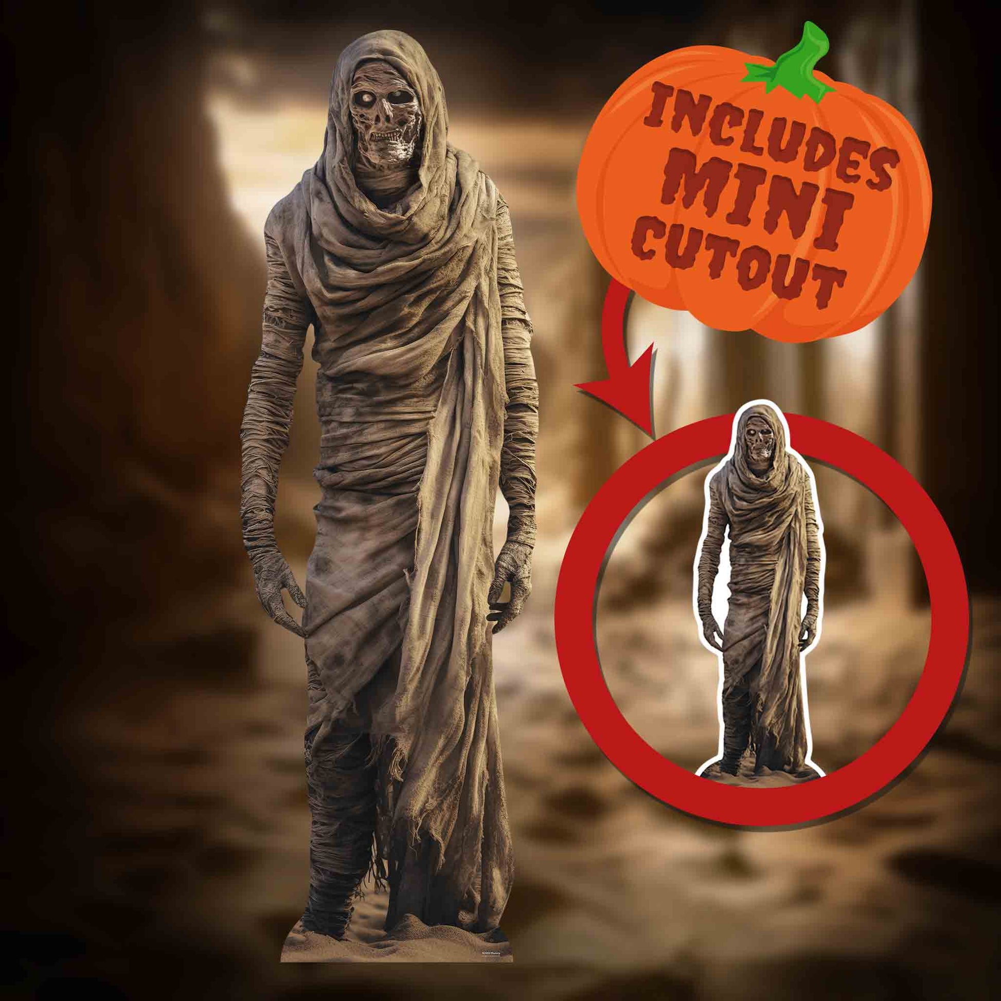SC4353 Mummy Skeleton Cardboard Cut Out Height 175cm - mycardboardcutout