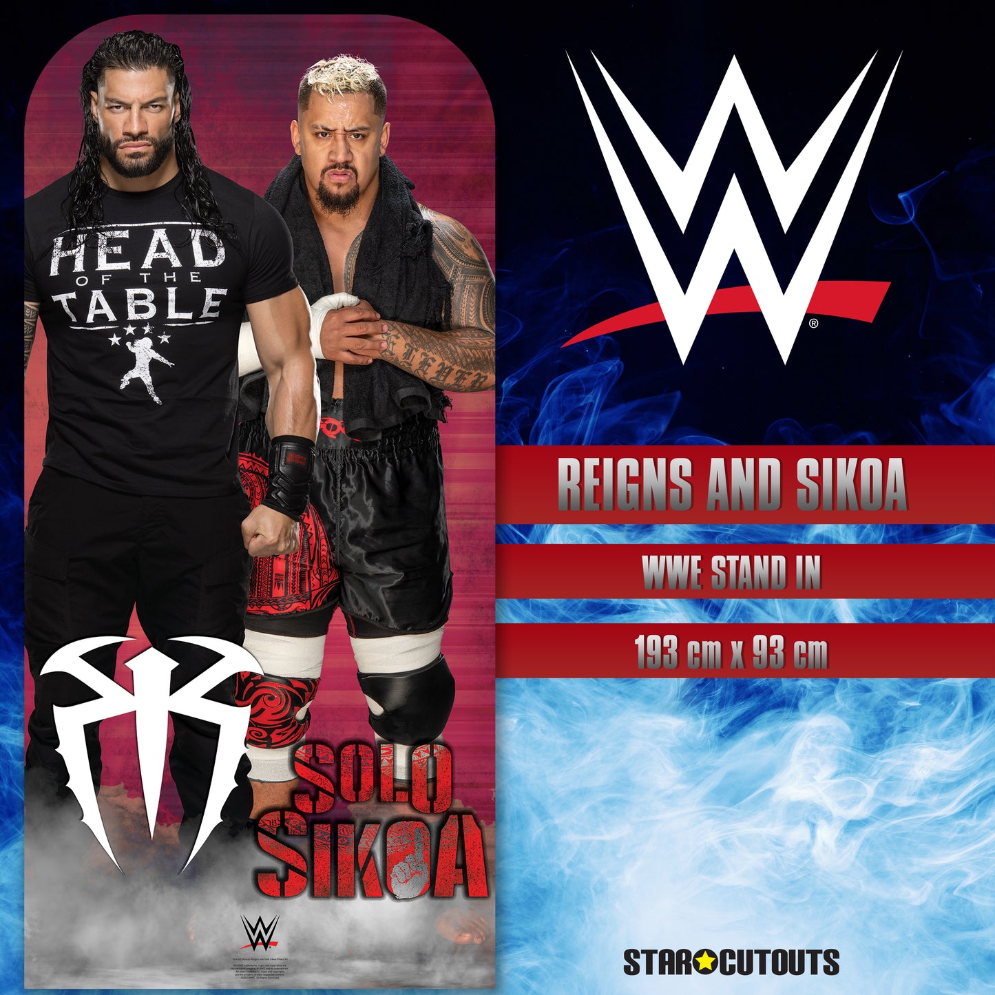 SC4365 Reigns and Sikoa WWE Stand In Cardboard Cut Out Height 193cm