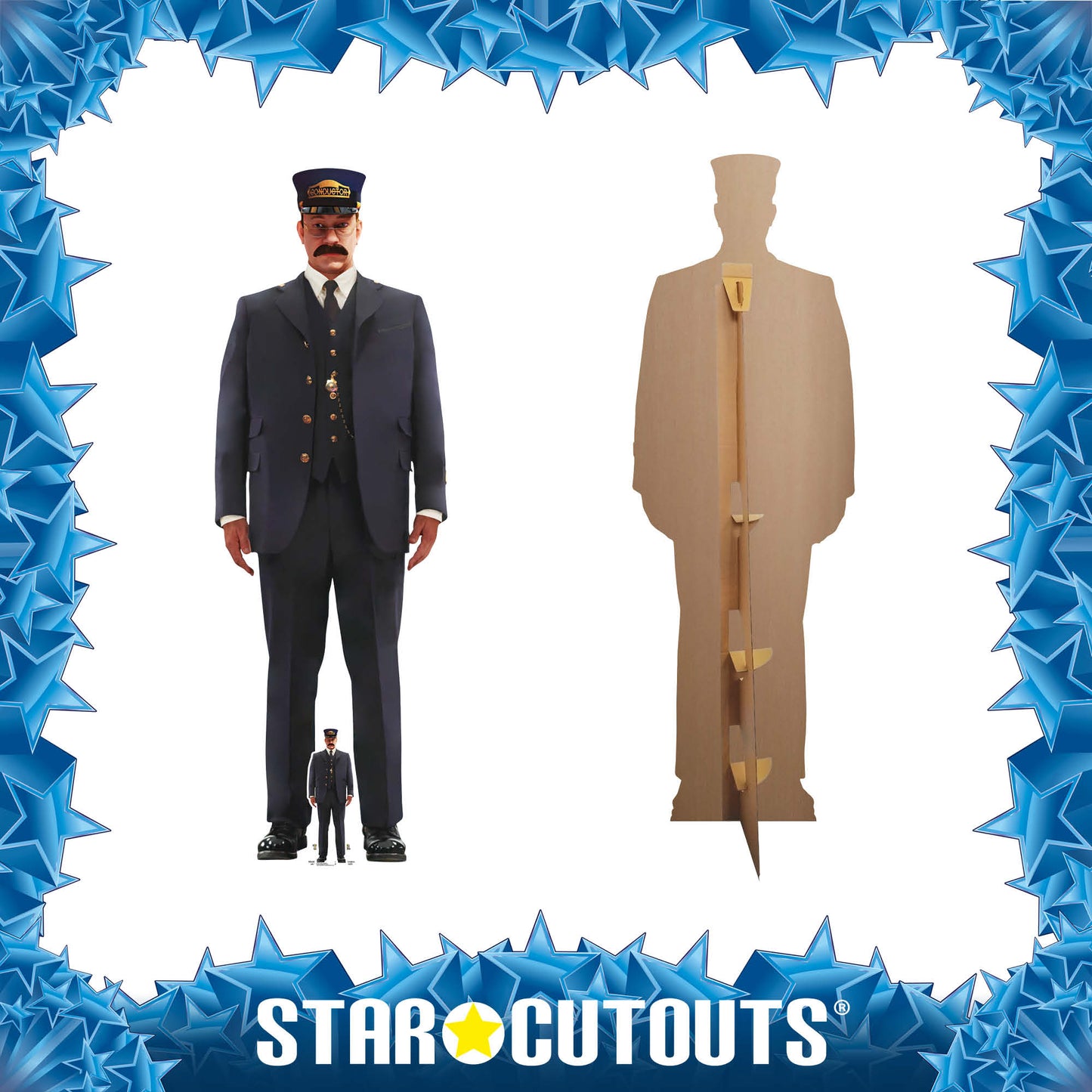 SC4379 Conductor Polar Express Cardboard Cut Out Height 184cm - mycardboardcutout