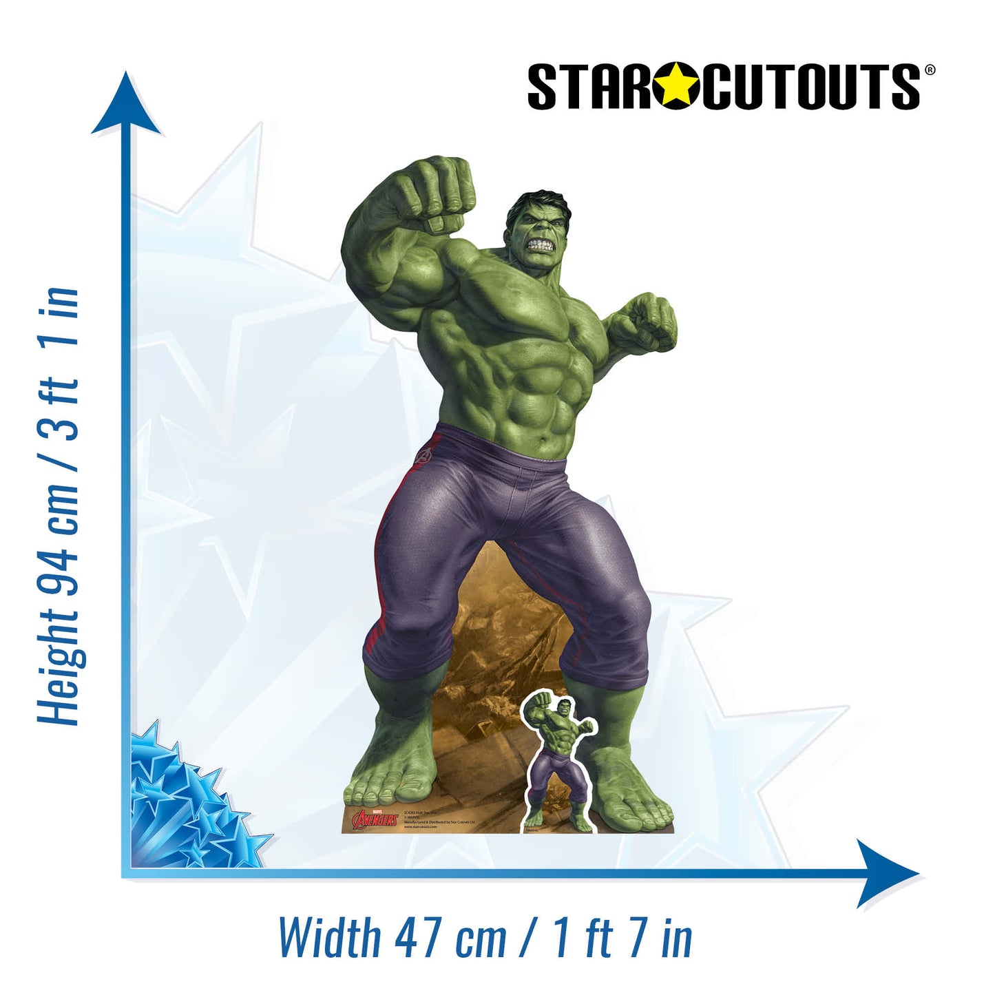 SC4383 Hulk Star Mini Cardboard Cut Out Height 94cm