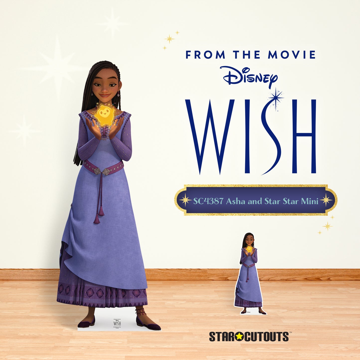 SC4387 Asha with Wishing Star  Small Mini WISH Cardboard Cut Out Height 95cm