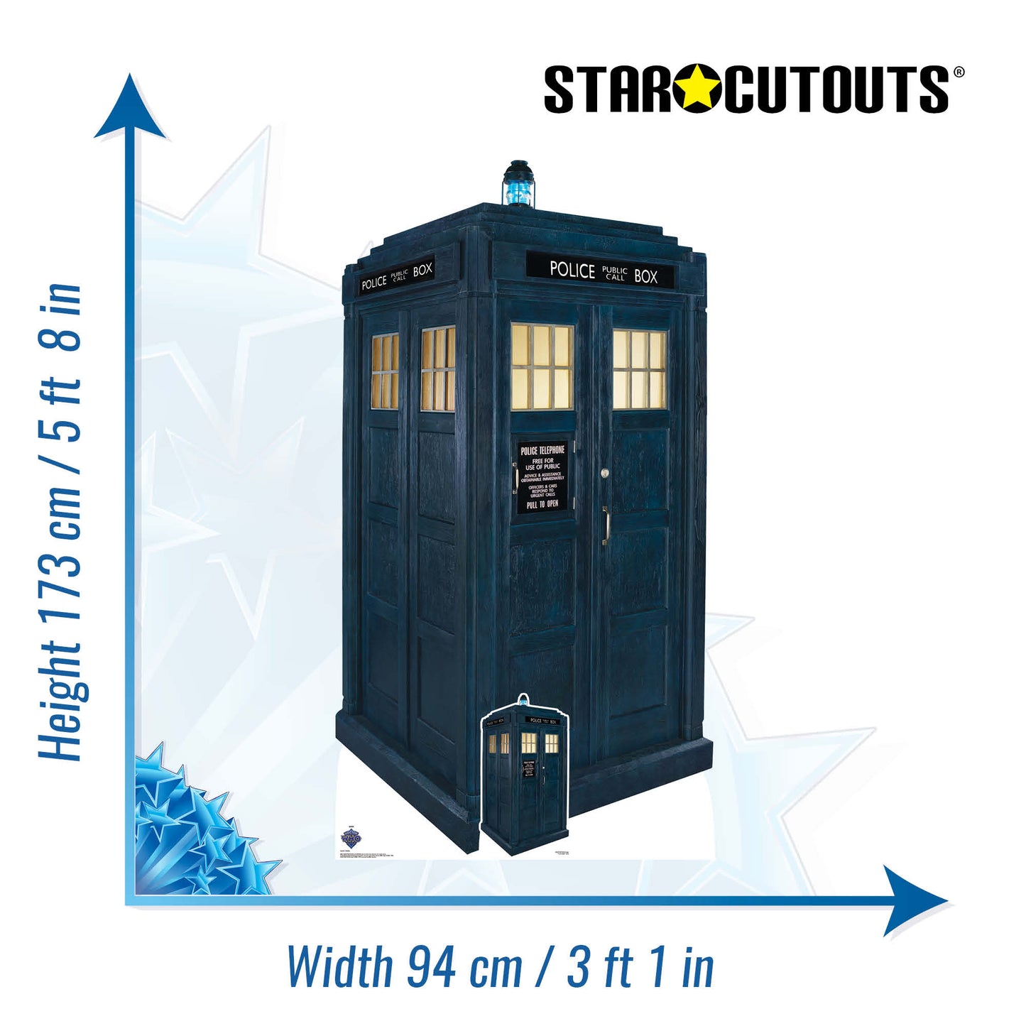 SC4391 TARDIS Police Box Doctor Who Cardboard Cut Out Height 173cm - mycardboardcutout