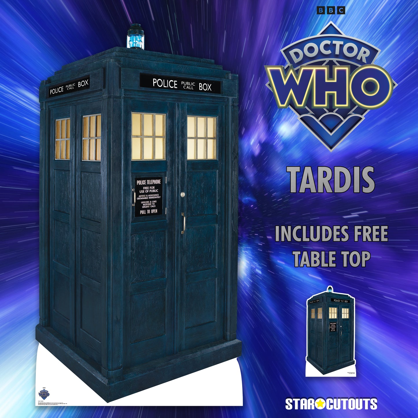 SC4391 TARDIS Police Box Doctor Who Cardboard Cut Out Height 173cm