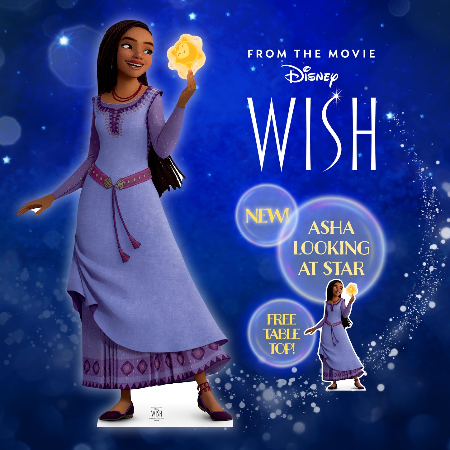SC4399 Asha Legend of the Wishing Star WISH Cardboard Cut Out Height 174cm