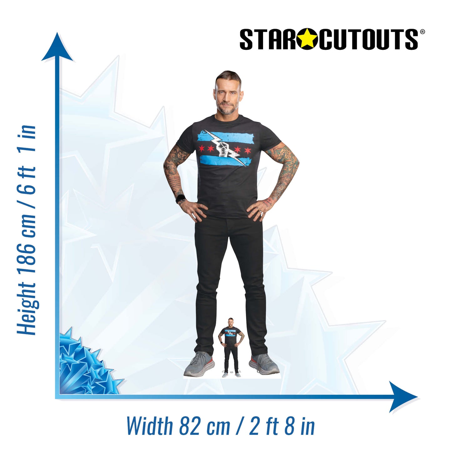 SC4406 CM Punk WWE Cardboard Cut Out Height 186cm