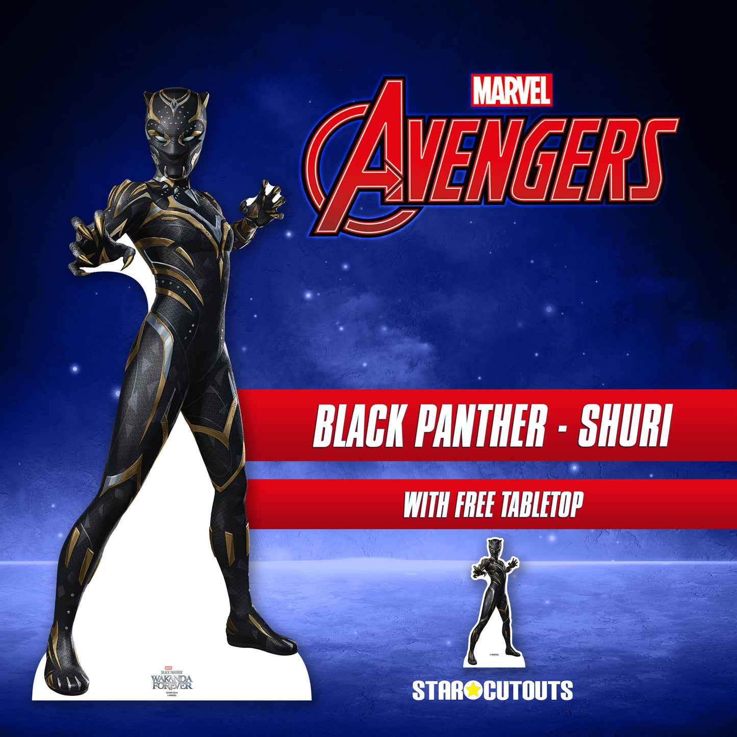 SC4302 Shuri Black Panther Wakanda Forever Cardboard Cutout With Mini Height 166cm