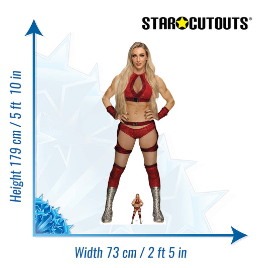 SC4429 Charlotte Flair Red Cardboard Cut Out Height 179cm - mycardboardcutout