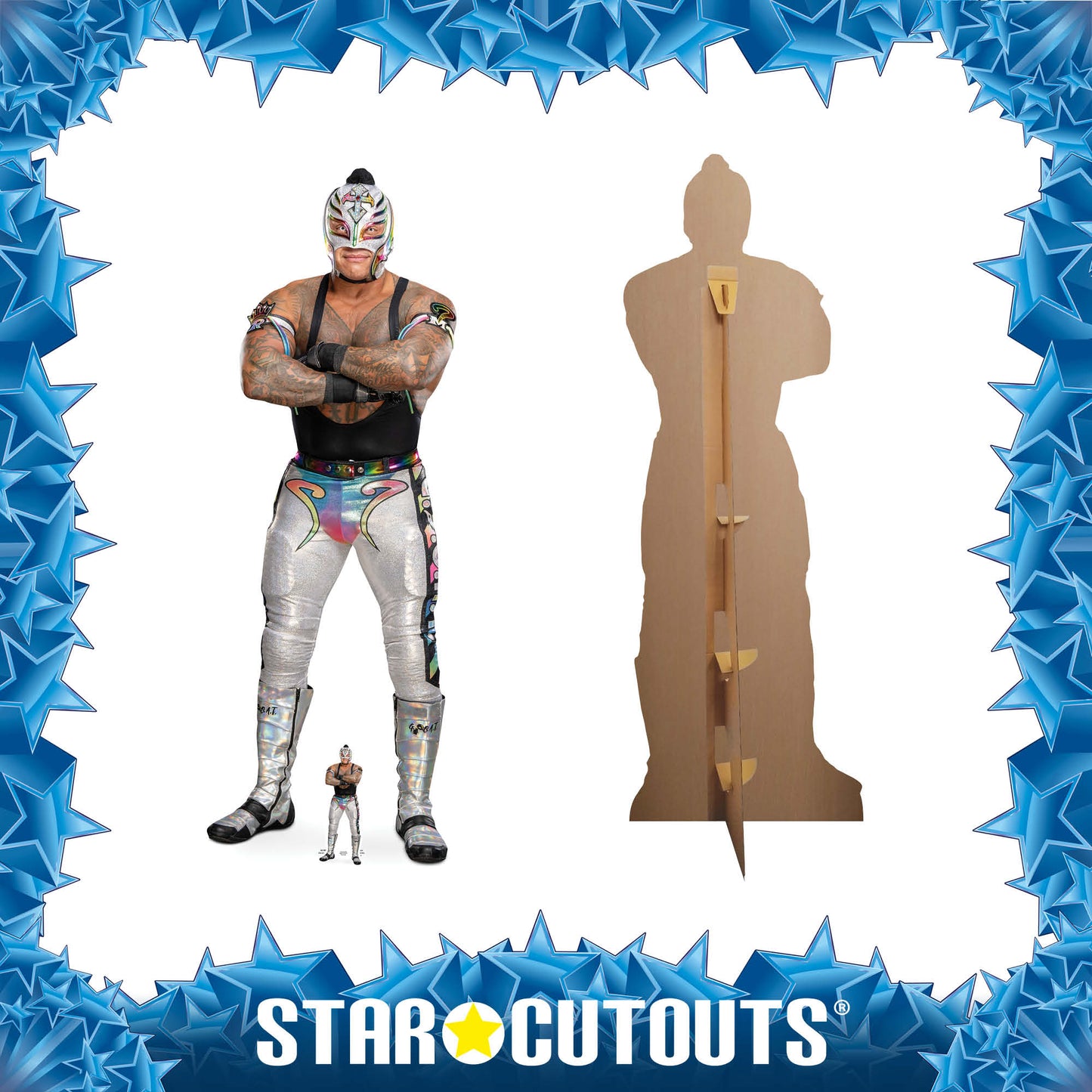 SC4430 Rey Mysterio Silver Cardboard Cut Out Height 173cm - mycardboardcutout