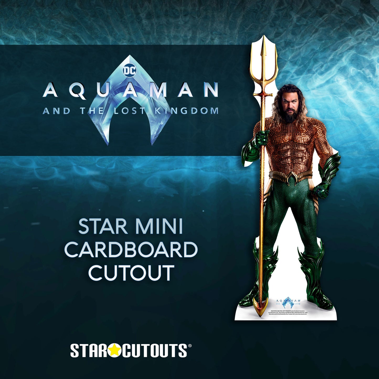 SC4434 Aquaman Lost Kingdom Jason Momoa Star Mini Cardboard Cut Out Height 93cm - mycardboardcutout