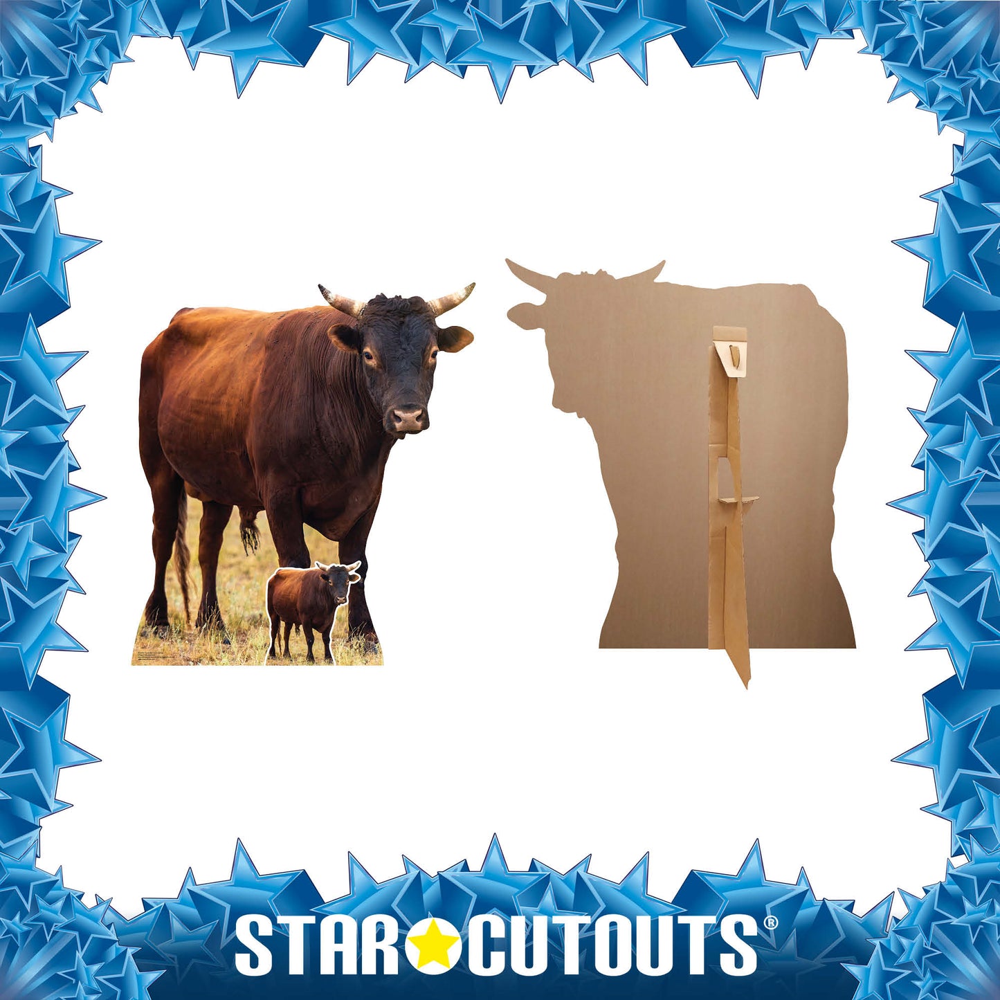 SC4436 Young Bull Farm Animal Cardboard Cut Out Height 100cm - mycardboardcutout