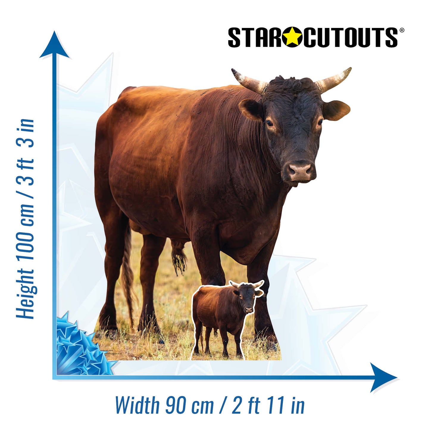 SC4436 Young Bull Farm Animal Cardboard Cut Out Height 100cm