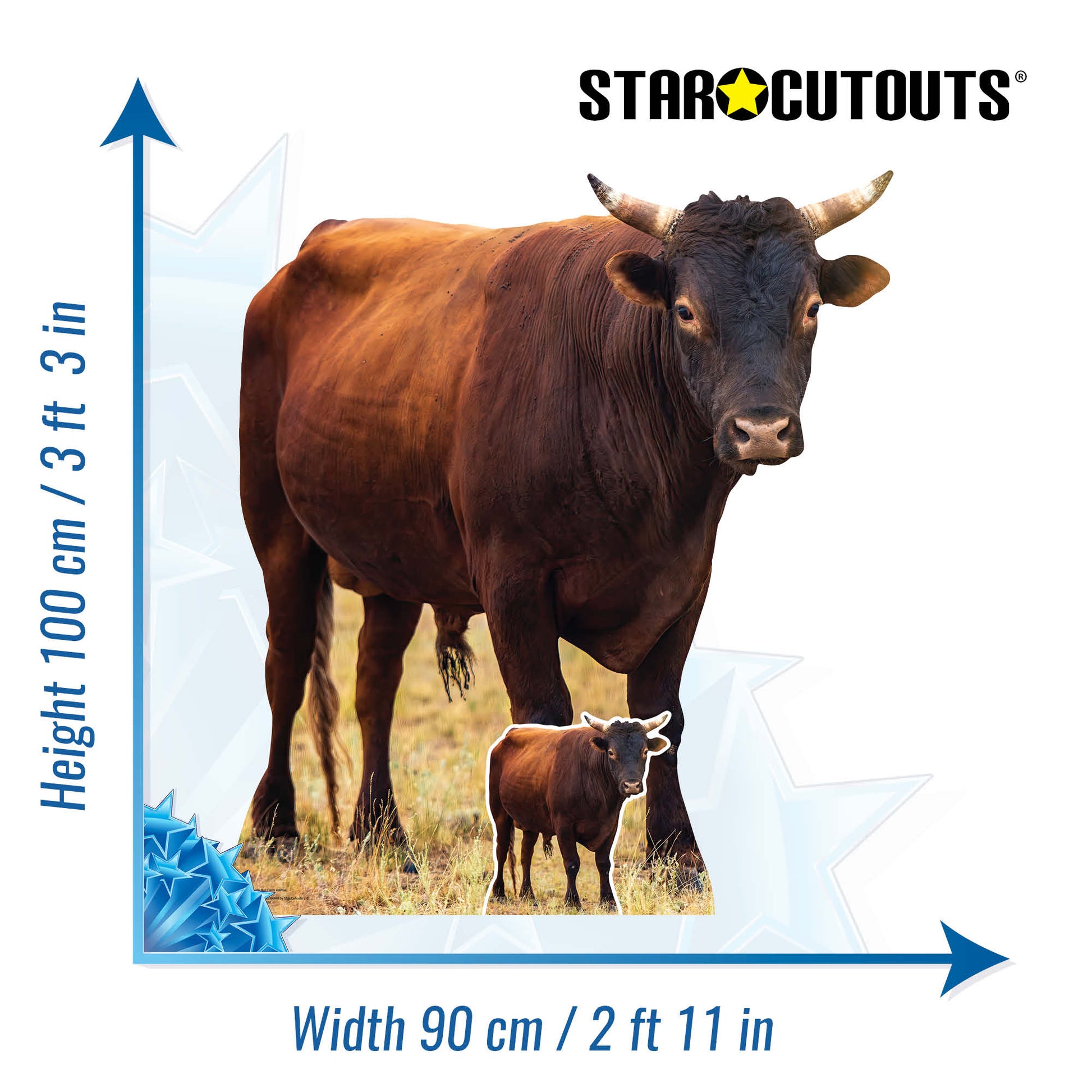 SC4436 Young Bull Farm Animal Cardboard Cut Out Height 100cm - mycardboardcutout