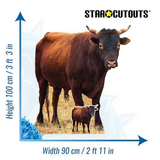 SC4436 Young Bull Farm Animal Cardboard Cut Out Height 100cm - mycardboardcutout