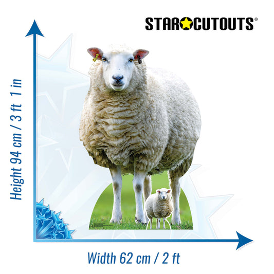 SC4437 Sheep Farm Animal Cardboard Cut Out Height 94cm - mycardboardcutout