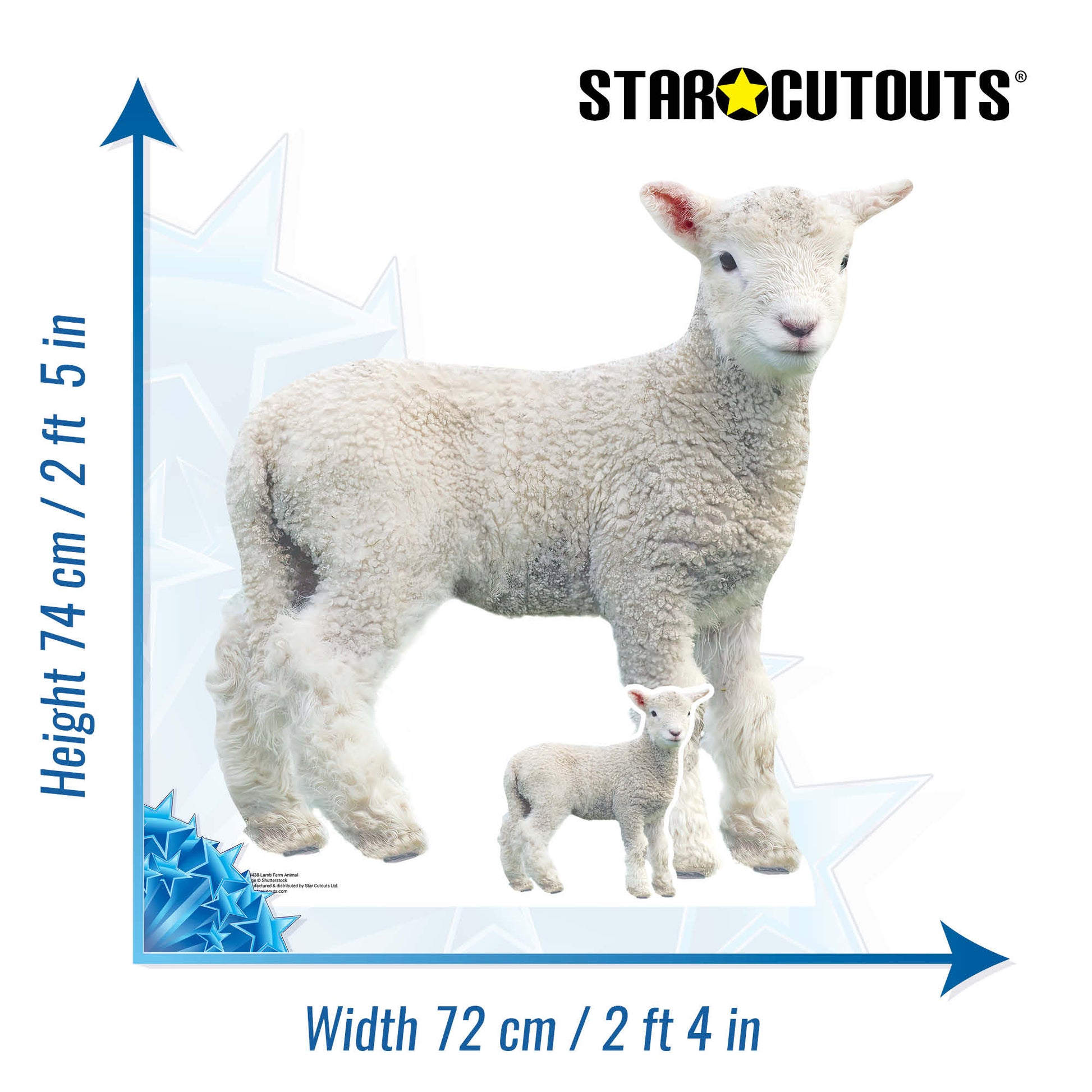SC4438 Lamb Farm Animal Cardboard Cut Out Height 74cm - mycardboardcutout