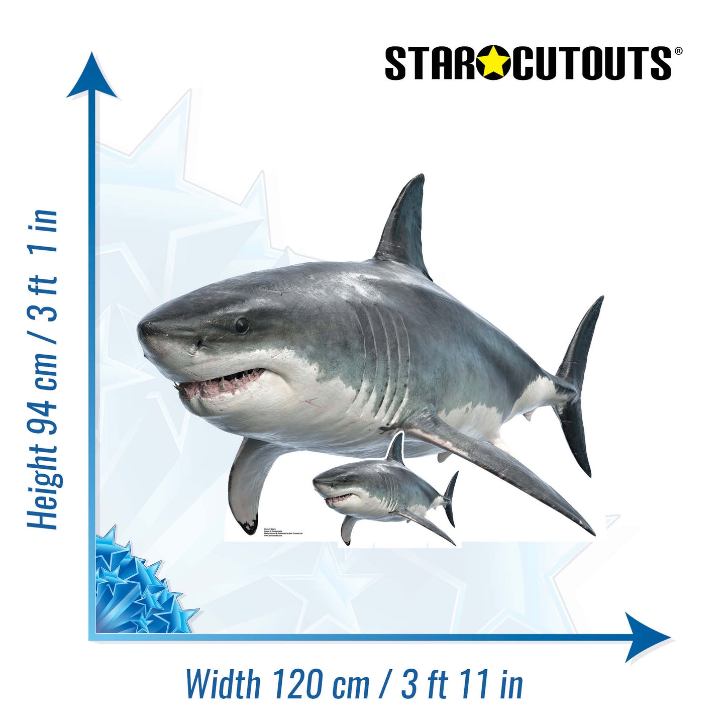 SC4442 Shark Real Height 94cm Width 120cm - mycardboardcutout