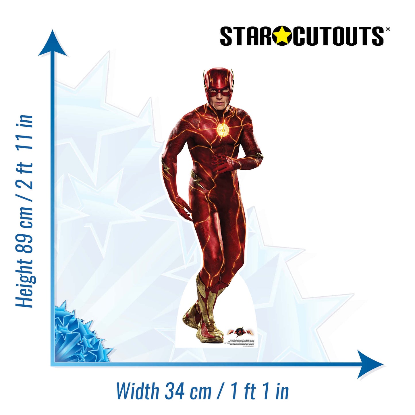 The Flash Ezra Miller Action Pose 2023 Star Mini Cardboard Cutout