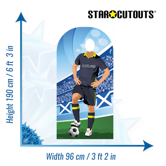 SC4470	Scotland Football Stand-In Cardboard Cut Out Height 190cm - mycardboardcutout
