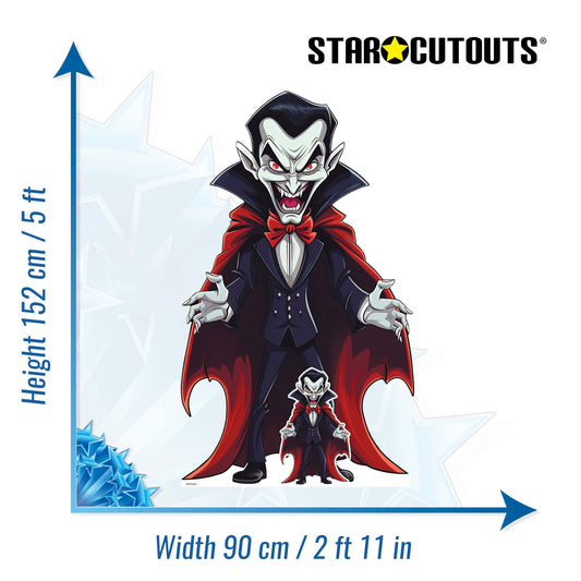 SC4477 Cartoon Vampire Cardboard Cut Out Height 152cm - mycardboardcutout