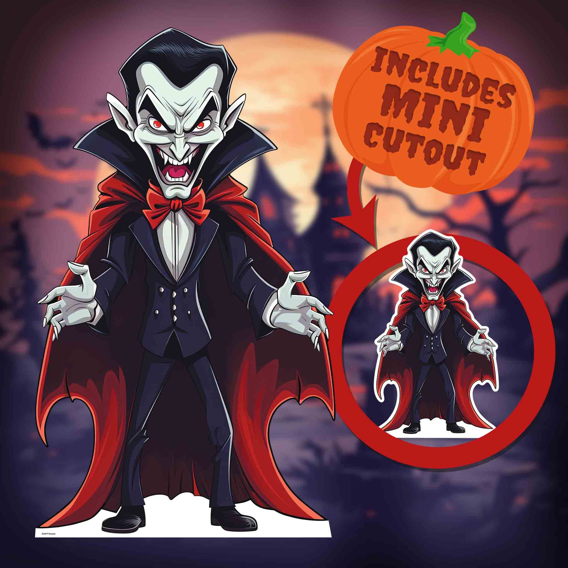 SC4477 Cartoon Vampire Cardboard Cut Out Height 152cm - mycardboardcutout