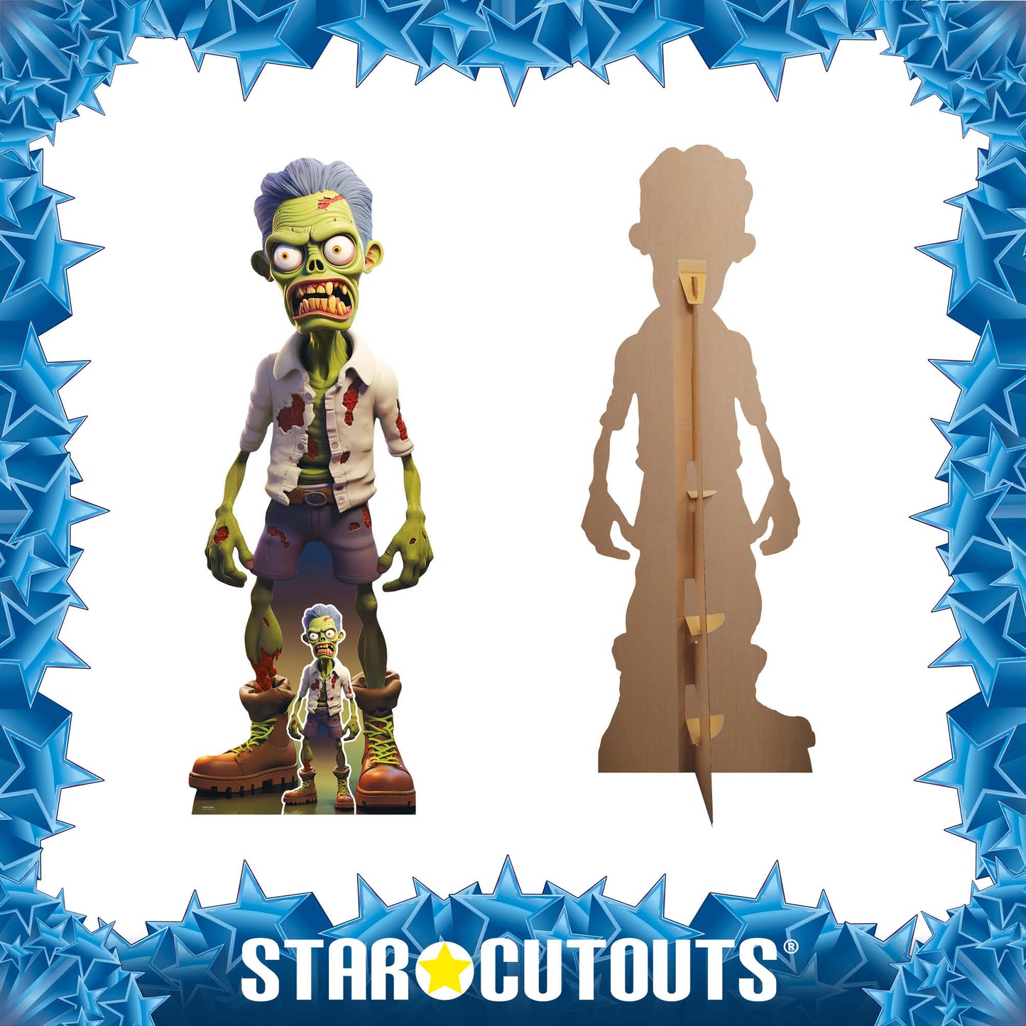 SC4478 Cartoon Zombie Cardboard Cut Out Height 183cm - mycardboardcutout
