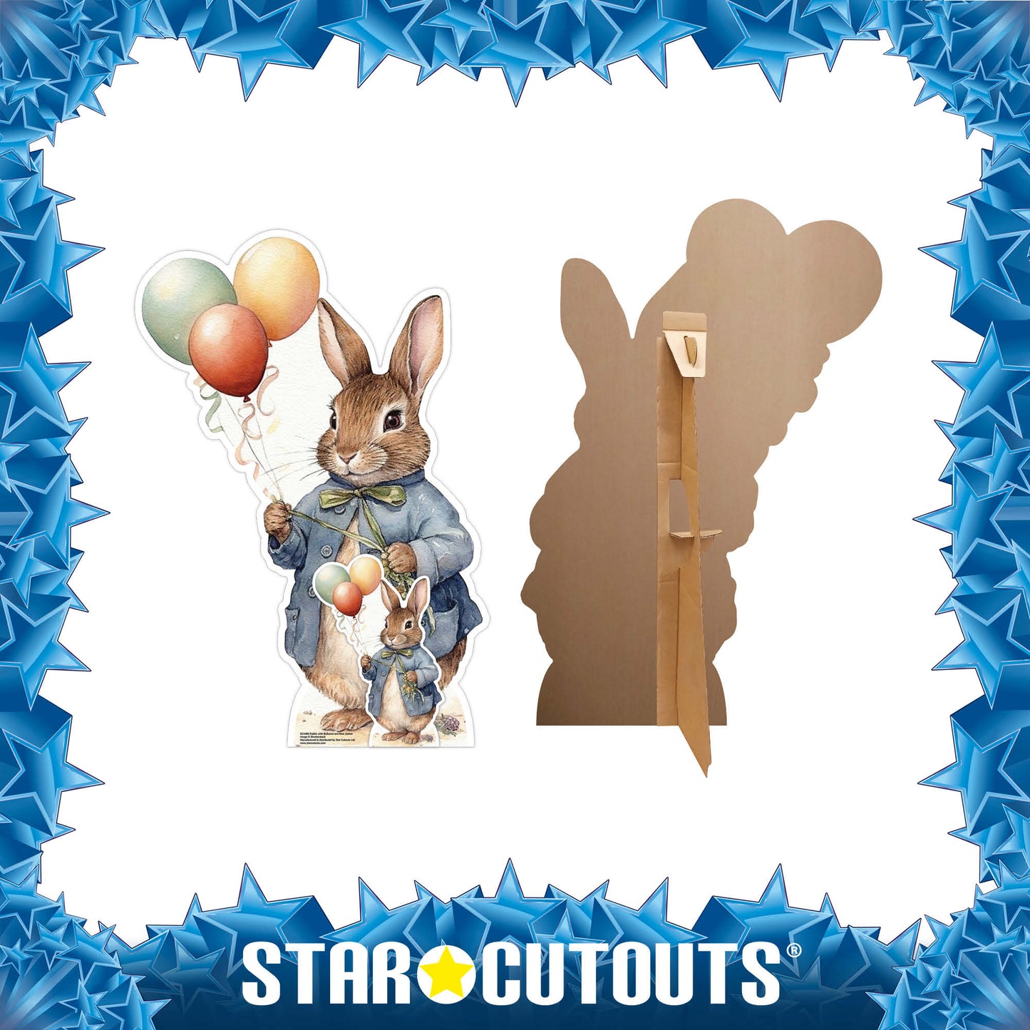 SC4480 Rabbit with Balloons Cardboard Cut Out Height 92cm - mycardboardcutout