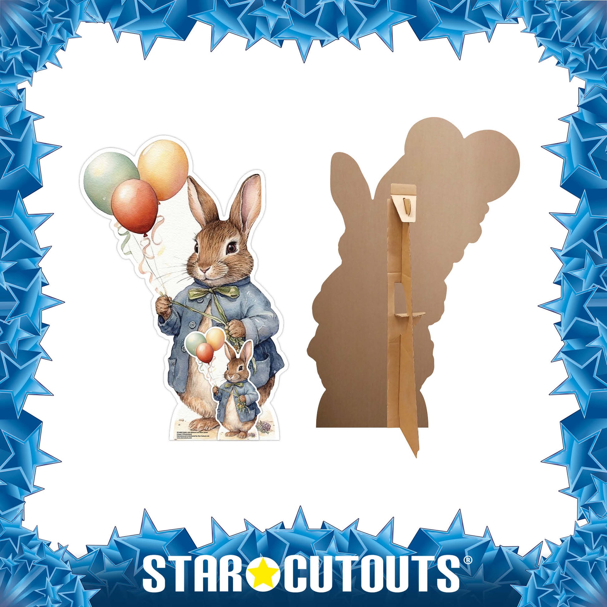 SC4480 Rabbit with Balloons Cardboard Cut Out Height 92cm - mycardboardcutout