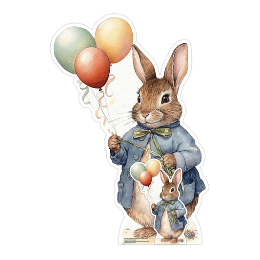 SC4480 Rabbit with Balloons Cardboard Cut Out Height 92cm - mycardboardcutout