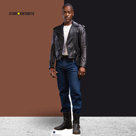 SC4490 Fifteenth Doctor Ncuti Gatwa Doctor Who Black Leather Jacket Cardboard Cut Out Height 175.00cm - mycardboardcutout