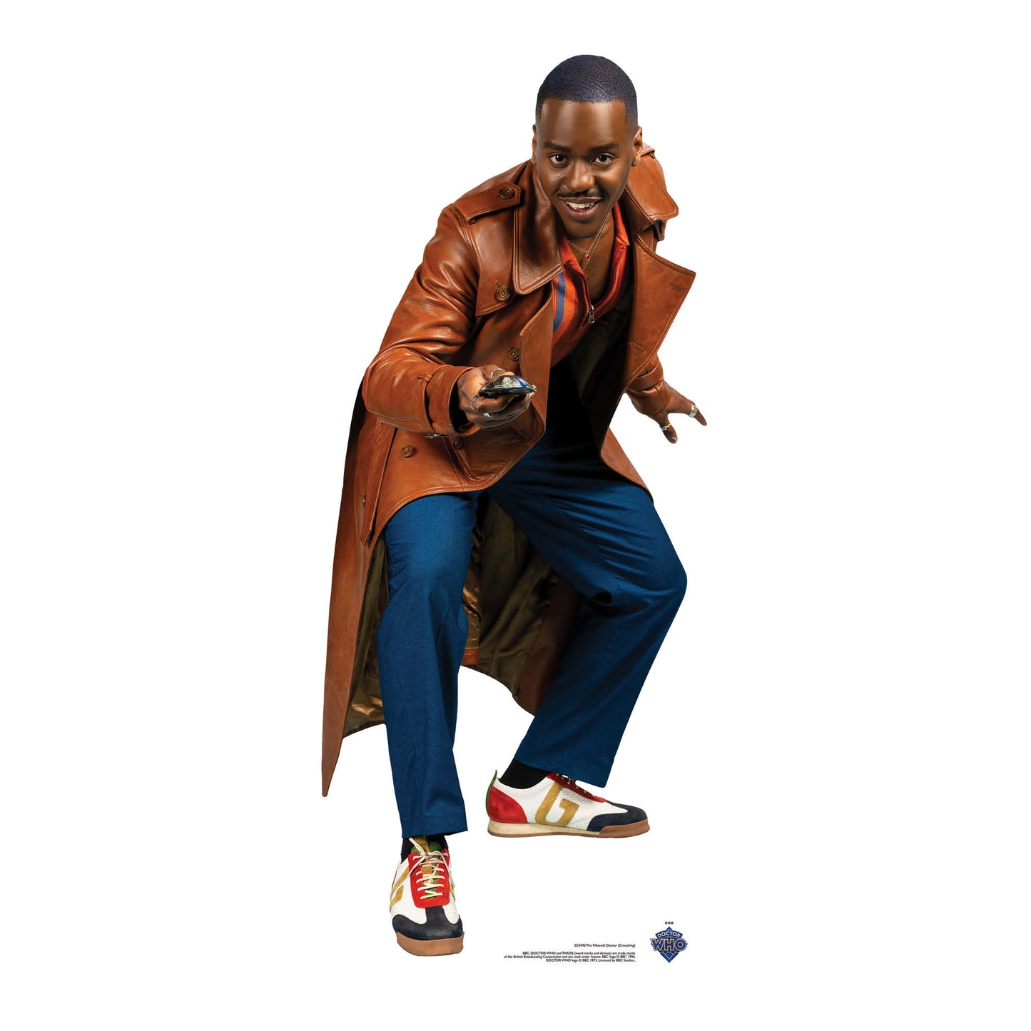 SC4492 Mini Ncuti Gatwa as The Fifteenth Doctor - Doctor Who - Posing with Sonic Screwdriver Cardboard Cut Out Height 91cm - mycardboardcutout