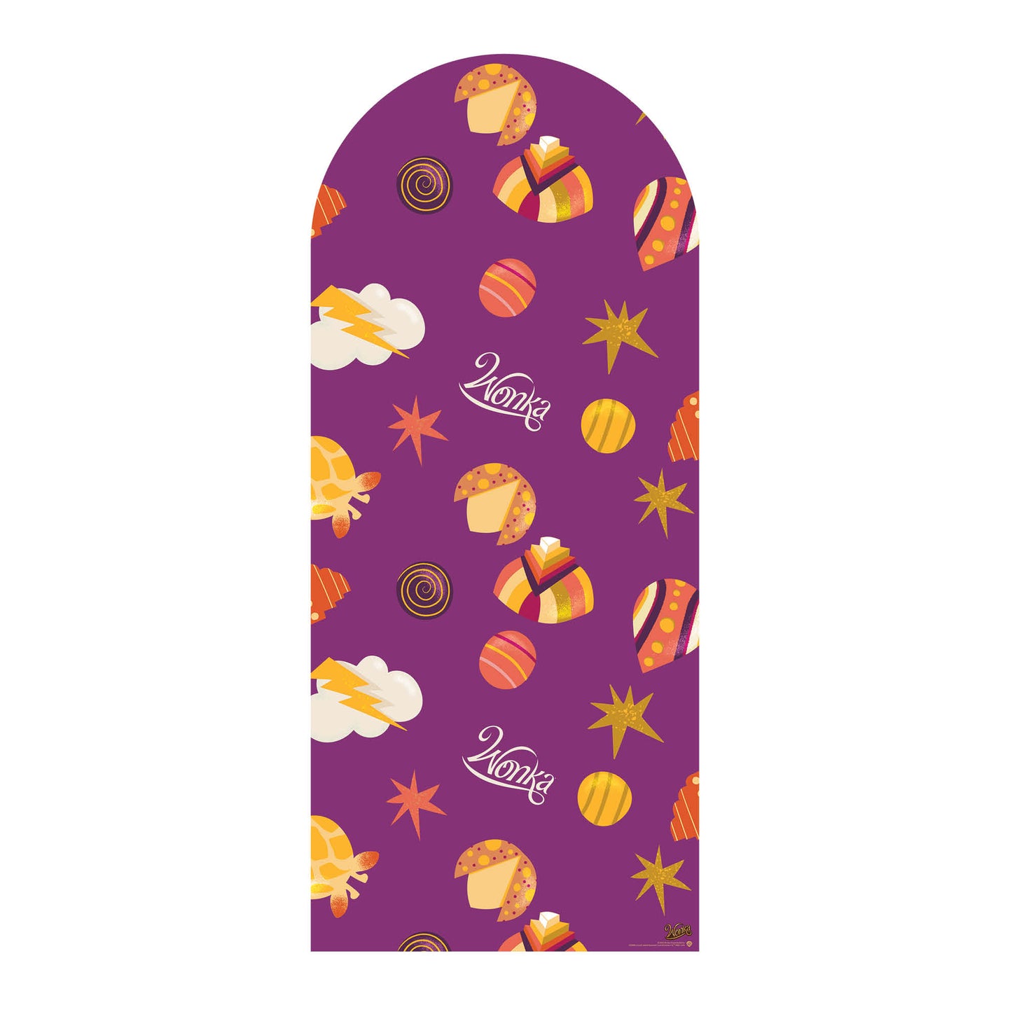 SC4493 Wonka Purple Sweets & Stars Backdrop Single Cardboard Cut Out Height 185cm - mycardboardcutout