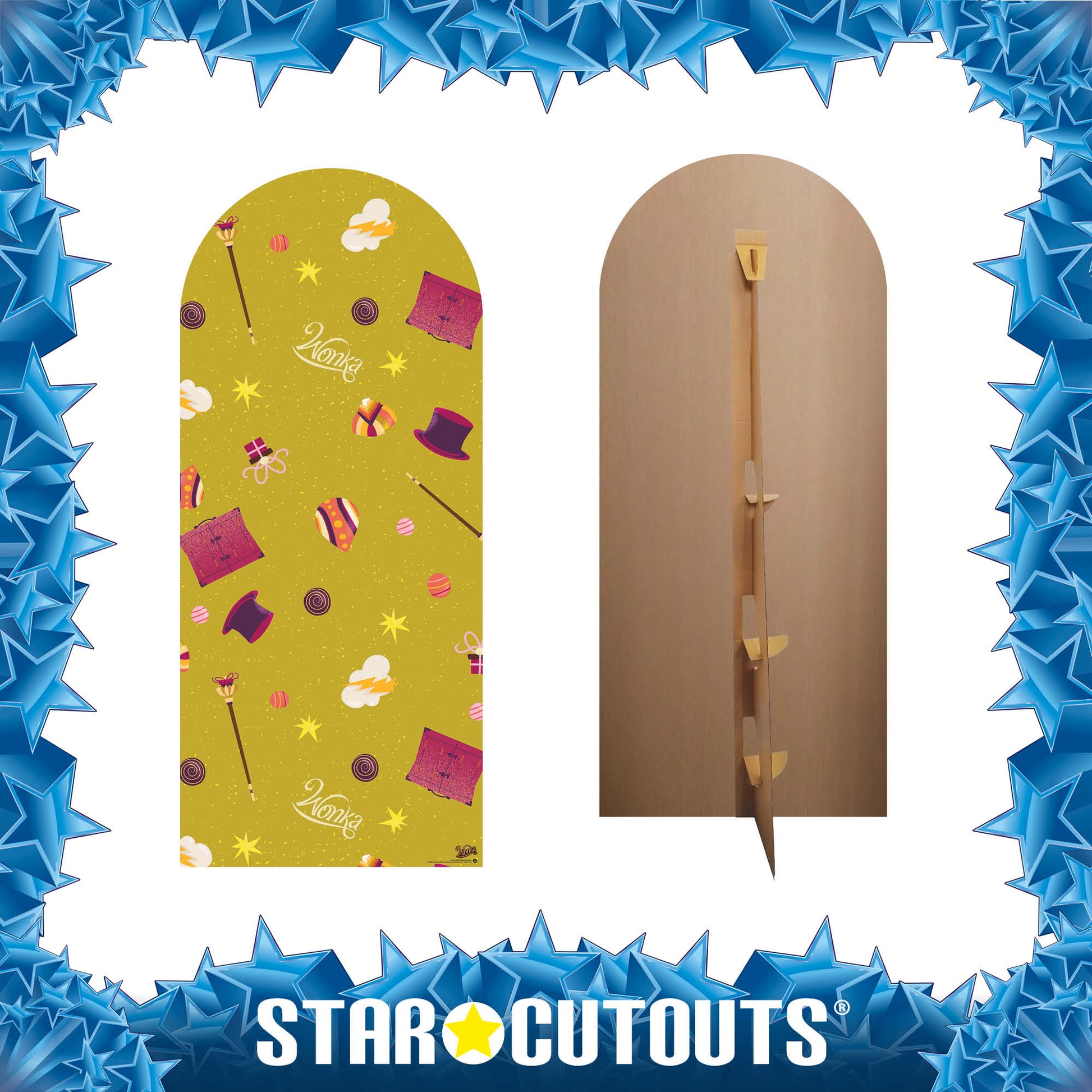 SC4494 Wonka Gobstopper Green & Yellow Backdrop Single Cardboard Cut Out Height 185cm - mycardboardcutout