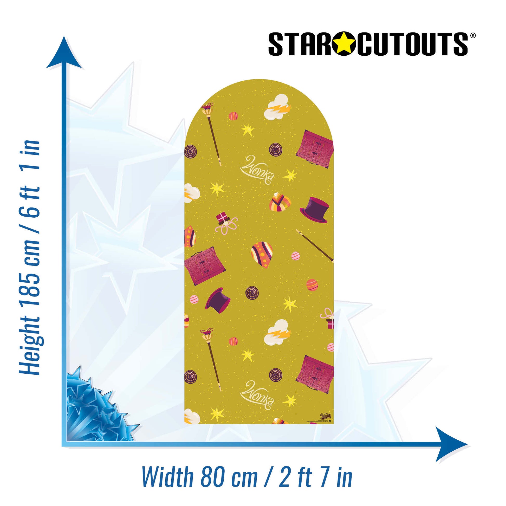 SC4494 Wonka Gobstopper Green & Yellow Backdrop Single Cardboard Cut Out Height 185cm - mycardboardcutout