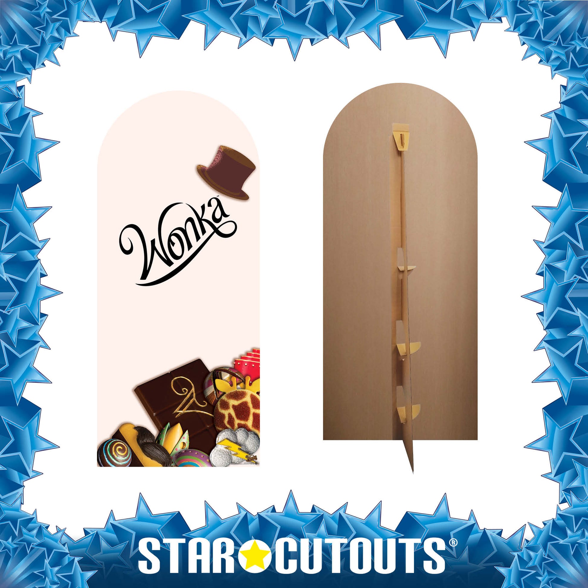 SC4495 Wonka Chocolate Bar Backdrop Single Cardboard Cut Out Height 185cm - mycardboardcutout