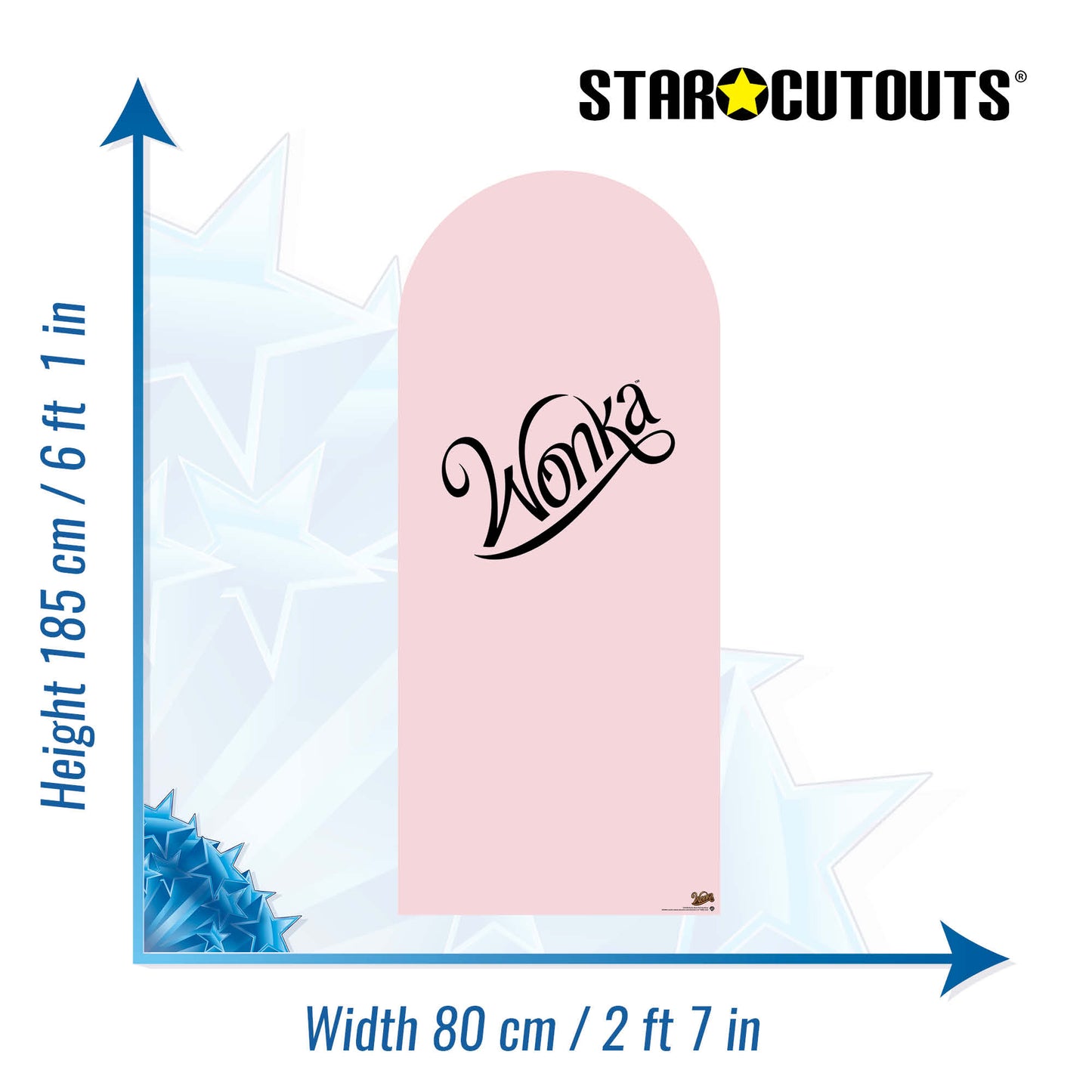 SC4496 Wonka Blush Pink Backdrop Single Cardboard Cut Out Height 185cm - mycardboardcutout