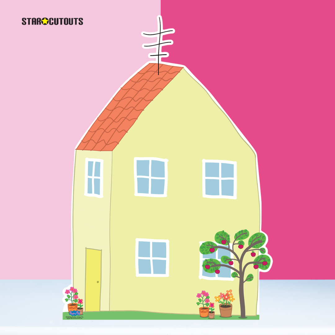 SC4498 Peppa Pig House with Apple Tree Cardboard Cut Out Height 133cm - mycardboardcutout