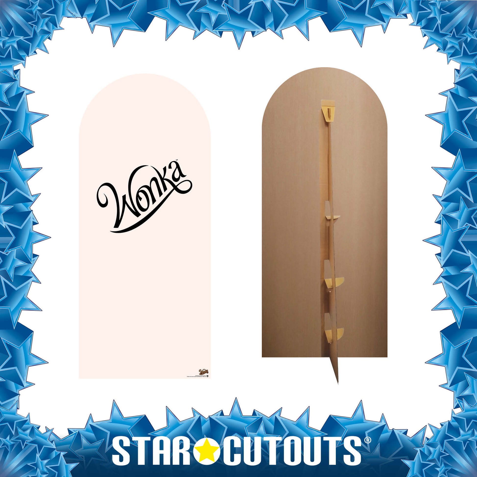 SC4499 Willy Wonka Warm White Backdrop Single Cardboard Cut Out Height 185cm - mycardboardcutout