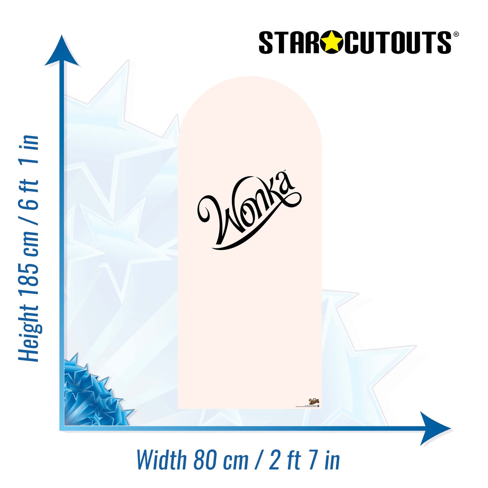 SC4499 Willy Wonka Warm White Backdrop Single Cardboard Cut Out Height 185cm - mycardboardcutout