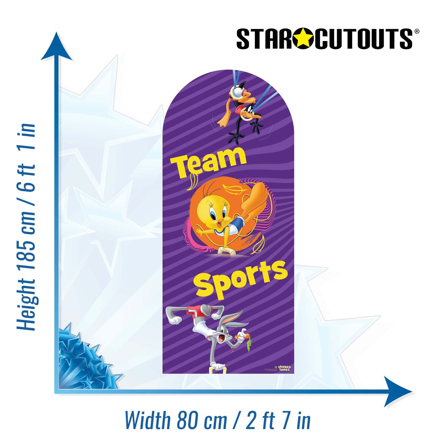 SC4504 Looney Tunes Team Sports Backdrop Single Cardboard Cut Out Height 185cm - mycardboardcutout