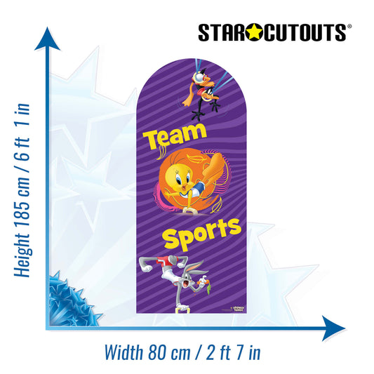 SC4504 Looney Tunes Team Sports Backdrop Single Cardboard Cut Out Height 185cm - mycardboardcutout