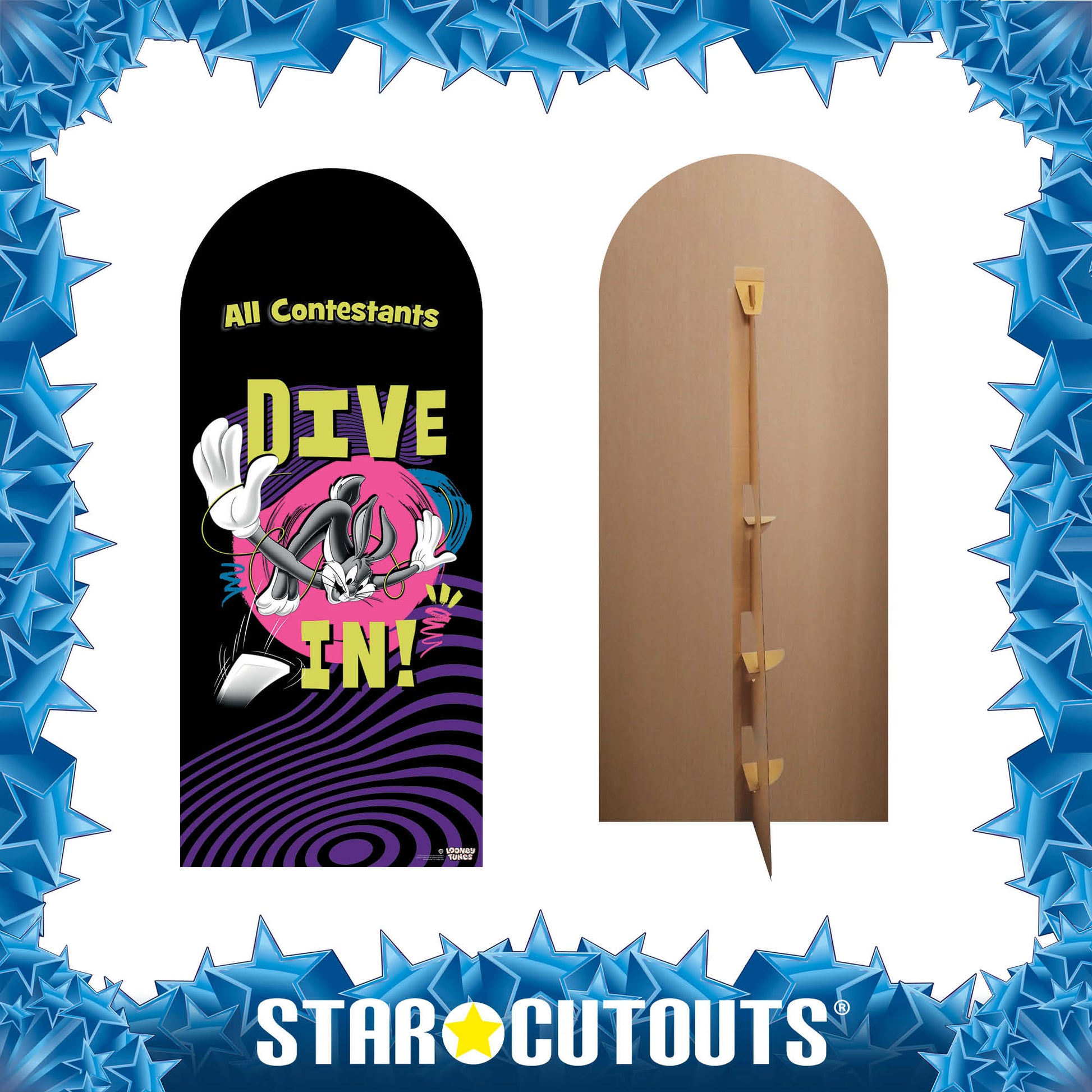 SC4505 Looney Tunes Dive In Swimming Backdrop Single Cardboard Cut Out Height 185cm - mycardboardcutout