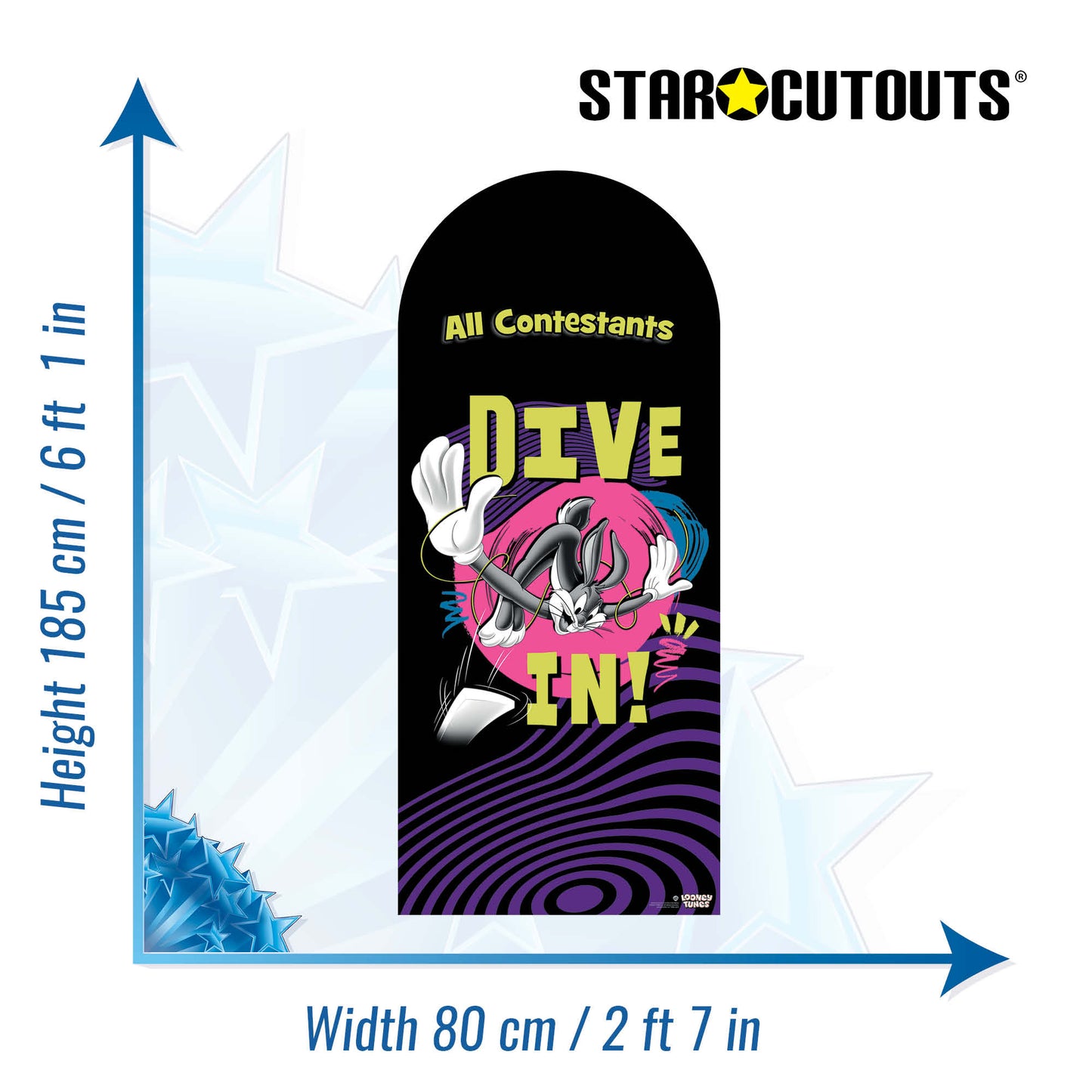 SC4505 Looney Tunes Dive In Swimming Backdrop Single Cardboard Cut Out Height 185cm - mycardboardcutout